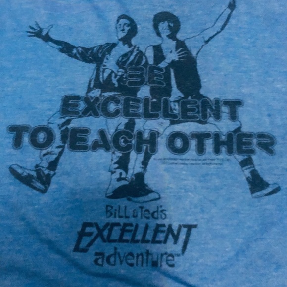 3/25 🌻 Large Blue Tee- Bill & Ted - Picture 1 of 9